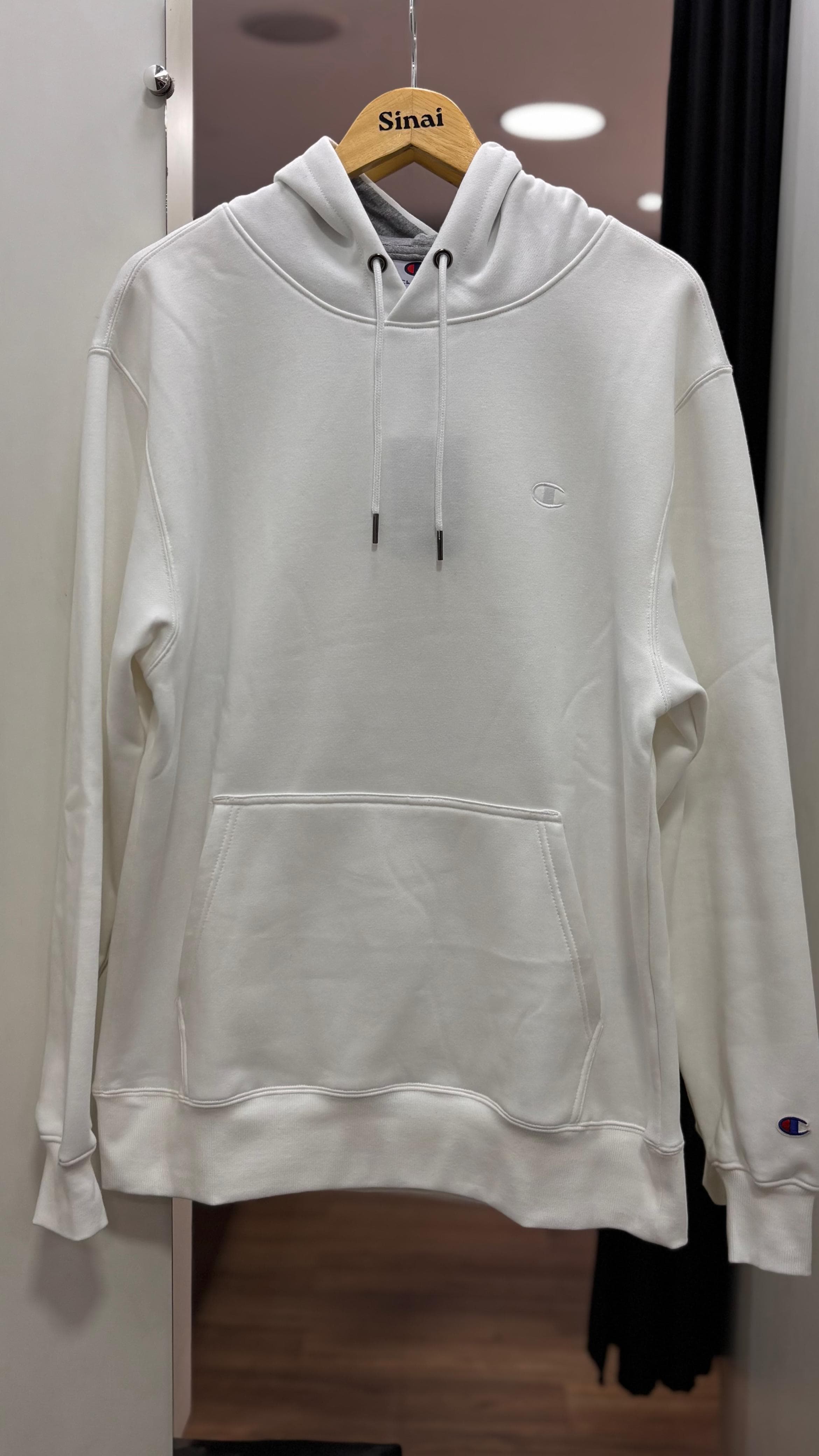 Moletom Champion - C/Capuz Logo Bordado Branco